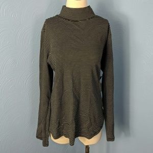 WESTBOUND Black Striped Mock Turtleneck 1X New